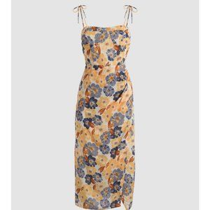Cider - Flora shoulder tie midi dress with slit
